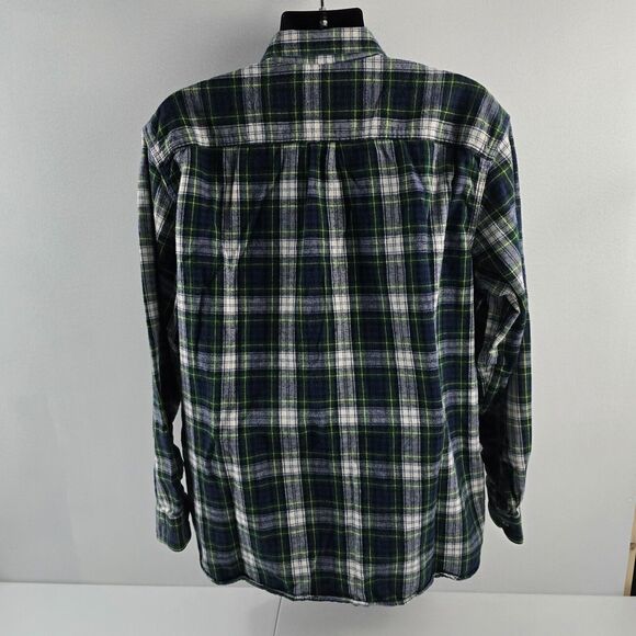 L.L.Bean traditional fit green plaid button down shirt flannel 228061 mens 2XL - Picture 4 of 8